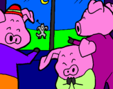 Coloring page Three little pigs 13 painted byfer