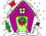 Coloring page christmas card painted byMilica