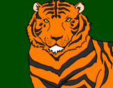 Coloring page Tiger painted byanna