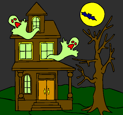 Colored page Ghost house painted by tccxdfdeereesddduyythgkgd