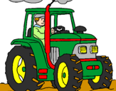 Coloring page Tractor working painted bybumhole