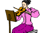 Coloring page Female violinist painted bymiriã