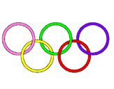 Coloring page Olympic rings painted byButterfly