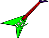 Coloring page Electric guitar II painted bygaby