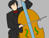 Coloring page Cello painted byL DRAGOA