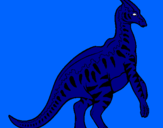 Coloring page Striped Parasaurolophus painted byL DRAGOA