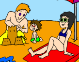 Coloring page Family vacation painted bykelan