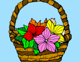 Coloring page Basket of flowers 2 painted byAparna Sanjay Lohar
