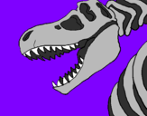 Coloring page Tyrannosaurus Rex skeleton painted byrex