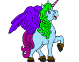 Coloring page Unicorn with wings painted byUnity Unicorn