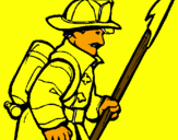 Coloring page Firefighter painted byOier