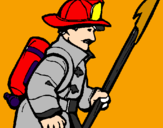 Coloring page Firefighter painted bywagner