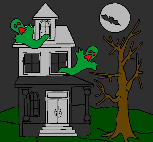 Colored page Ghost house painted by eli