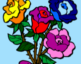 Coloring page Bunch of roses painted byKIRSTEN