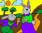 Coloring page Rabbits painted bybrain chopper