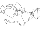 Coloring page Angel devil painted byanonymous