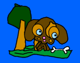 Coloring page Puppy 2 painted bymari