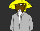 Coloring page Chinese man painted bykelan