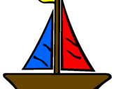 Coloring page Sailing boat painted byme