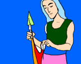 Coloring page Making weapons painted byLarina