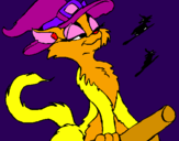 Coloring page Witch cat painted byAriana $