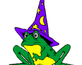 Coloring page Magician turned into a frog painted bykevim herrera