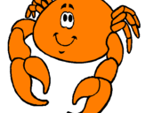 Coloring page Happy crab painted byCrab