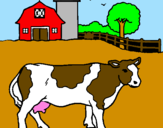 Coloring page Cow out to pasture painted bypedro