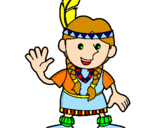 Coloring page American Indian painted byindiano