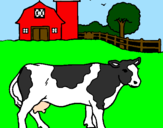 Coloring page Cow out to pasture painted bydiogoreis