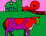 Coloring page Cow out to pasture painted byArmands