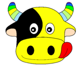 Coloring page Cow painted byanja