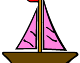 Coloring page Sailing boat painted bylalachica