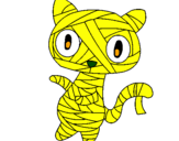 Coloring page Doodle the cat mummy painted byEmina