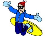 Coloring page Snowboard jump painted byjoyce