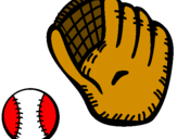 Coloring page Baseball glove and baseball ball painted by`jey
