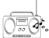 Coloring page Radio cassette 2 painted bySouth Knoxville Library