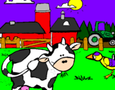 Coloring page Cow on the farm painted bysavannah