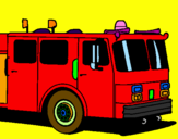 Coloring page Fire engine painted byJESUS