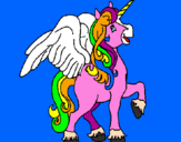Coloring page Unicorn with wings painted byséraphine