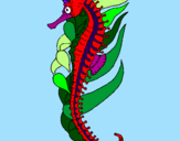 Coloring page Oriental sea horse painted byXavier