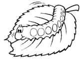 Coloring page Caterpillar eating painted bylupita