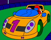 Coloring page Race car painted byjesus