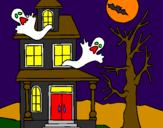 Coloring page Ghost house painted bysavannah