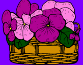 Coloring page Basket of flowers 12 painted byjuliet