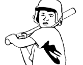 Coloring page Little boy batter painted byBatter