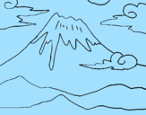 Coloring page Mount Fuji painted byfuji