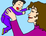 Coloring page Mother and daughter  painted byjomary 