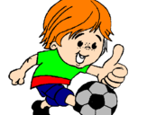 Coloring page Boy playing football painted byaLAW