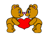 Coloring page Bears in love painted byCAE
